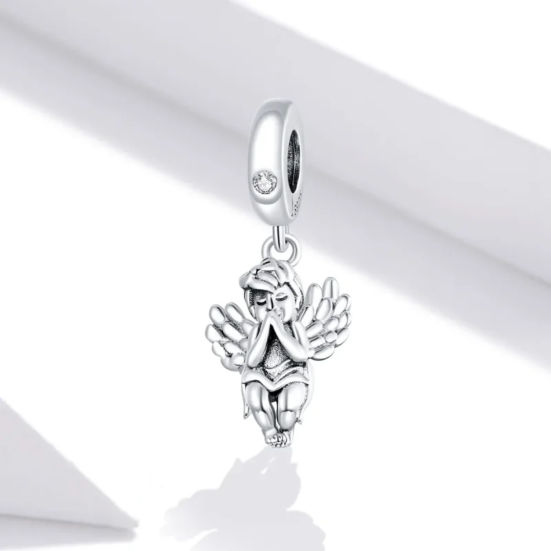 (image for) Pandora Style Silver Bangle Charm, Little Angel - SCC1686 - View 2