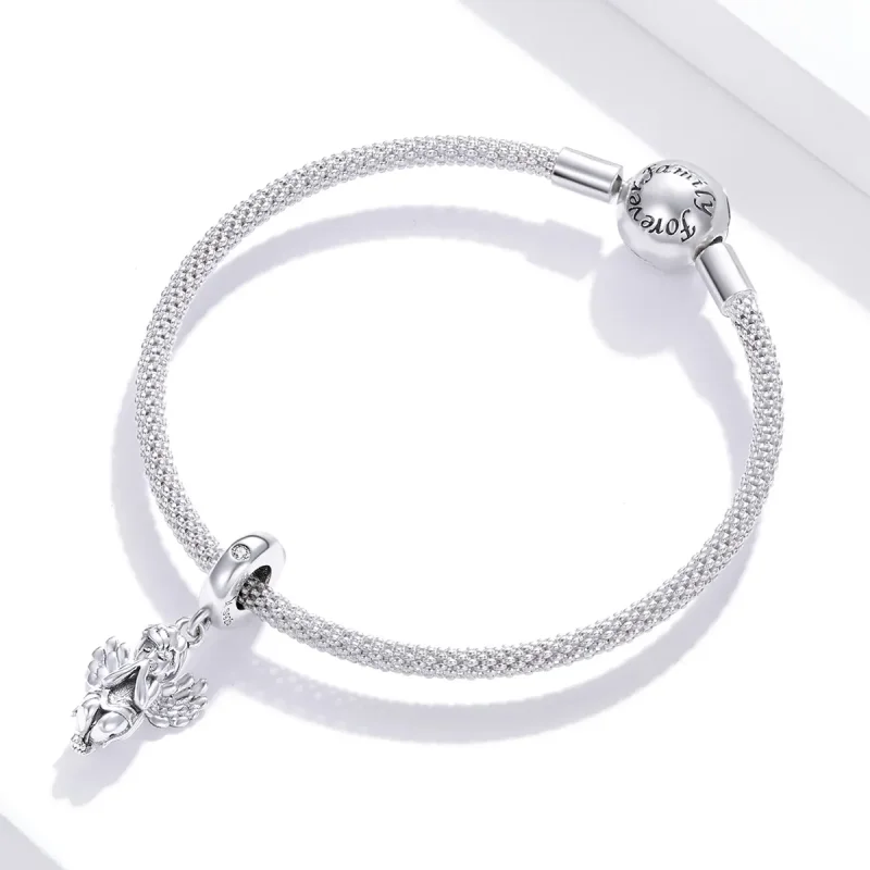 (image for) Pandora Style Silver Bangle Charm, Little Angel - SCC1686 - View 3