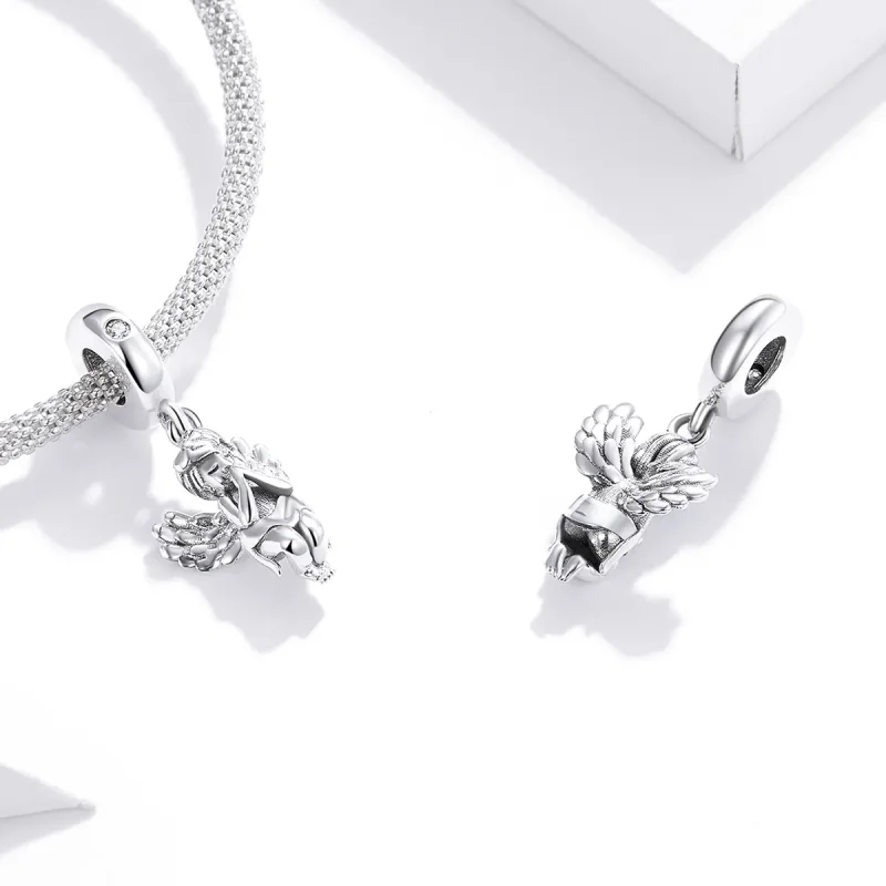 (image for) Pandora Style Silver Bangle Charm, Little Angel - SCC1686 - View 4