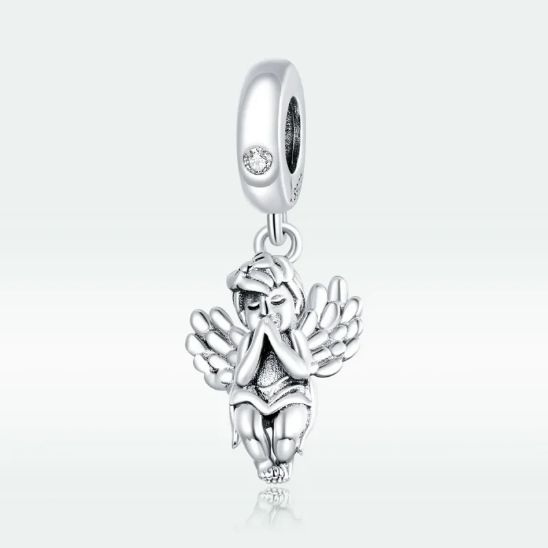 (image for) Pandora Style Silver Bangle Charm, Little Angel - SCC1686 - View 5