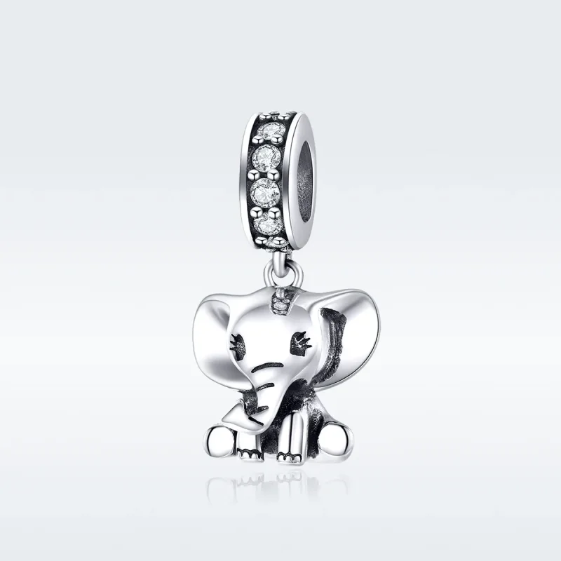 (image for) Pandora Style Silver Bangle Charm, Little Elephant - SCC1338 - View 5