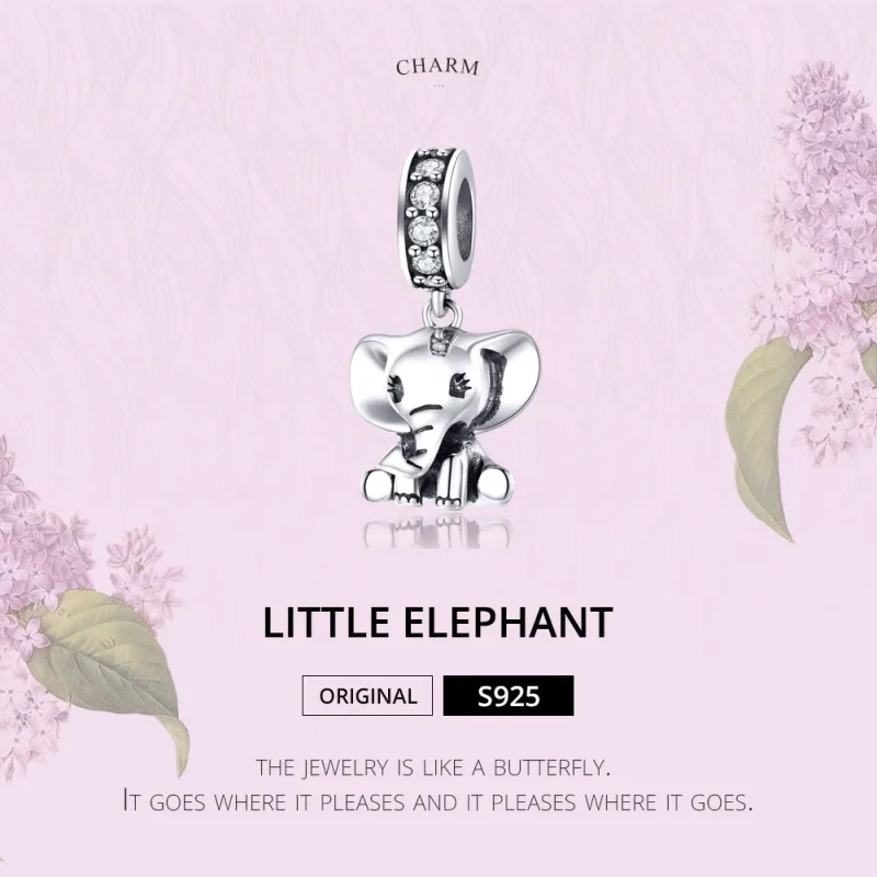 (image for) Pandora Style Silver Bangle Charm, Little Elephant - SCC1338 - View 6
