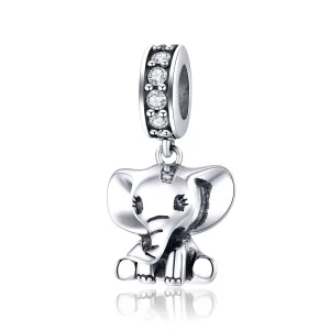 (image for) Pandora Style Silver Bangle Charm, Little Elephant - SCC1338