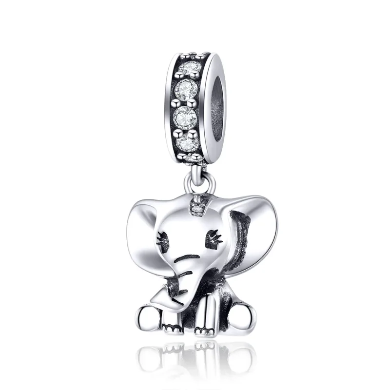 (image for) Pandora Style Silver Bangle Charm, Little Elephant - SCC1338 - Product Image