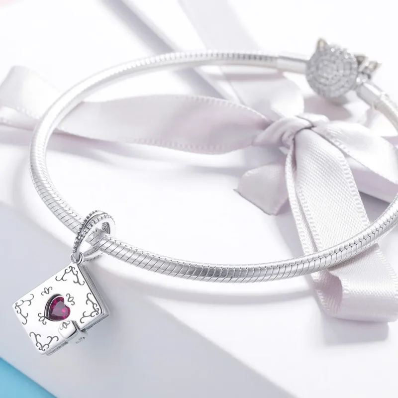 (image for) Pandora Style Silver Bangle Charm, Love Letter - SCC980 - View 3