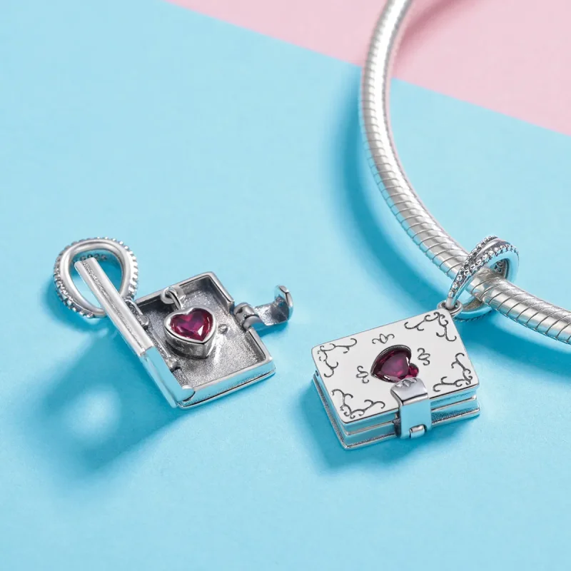 (image for) Pandora Style Silver Bangle Charm, Love Letter - SCC980 - View 4