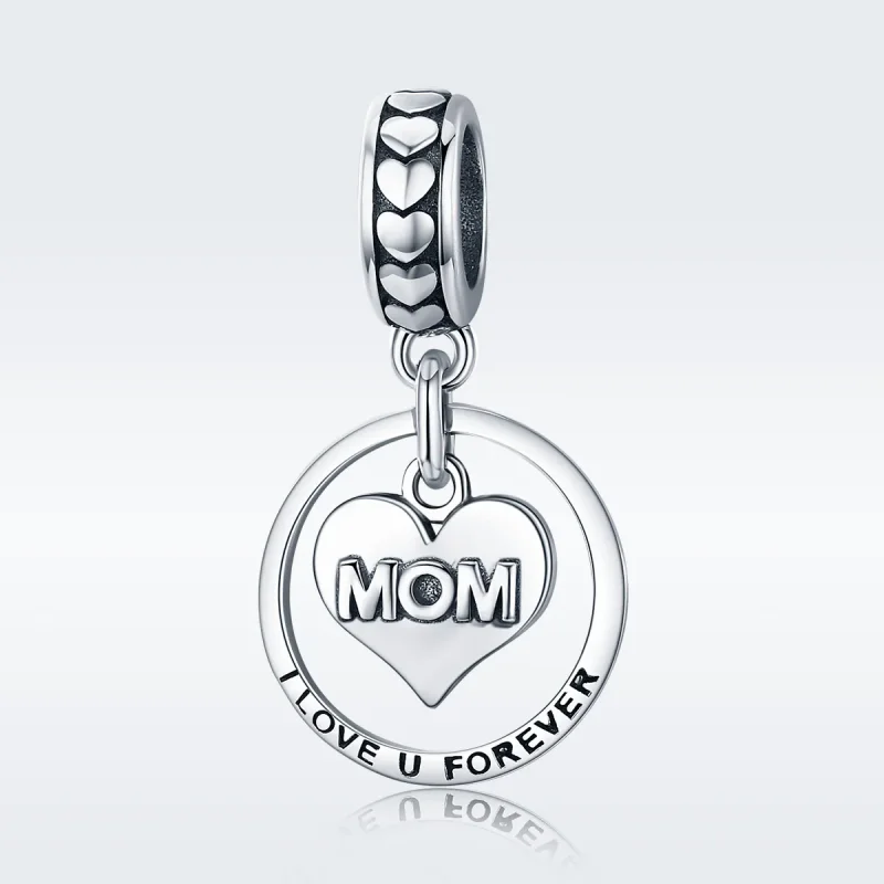 (image for) Pandora Style Silver Bangle Charm, Love Mom - SCC649 - View 2
