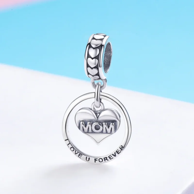 (image for) Pandora Style Silver Bangle Charm, Love Mom - SCC649 - View 3