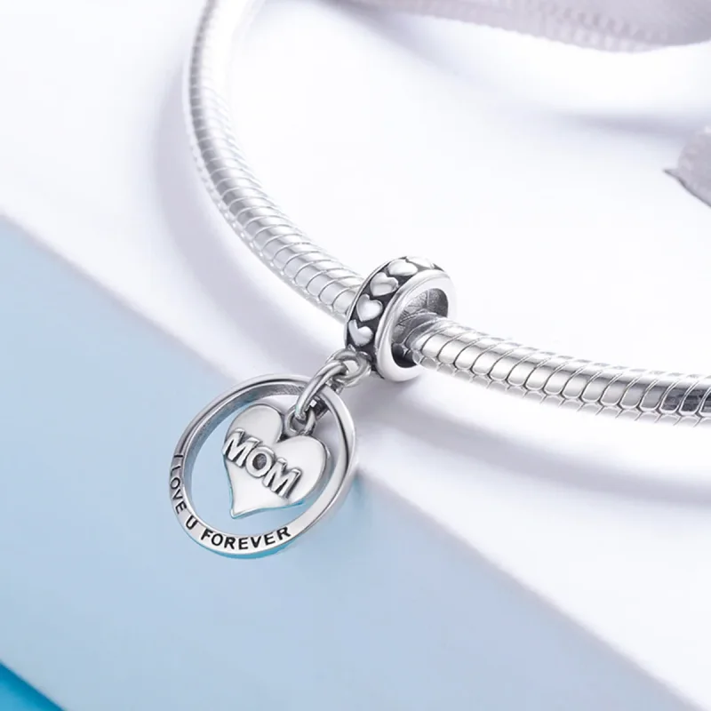 (image for) Pandora Style Silver Bangle Charm, Love Mom - SCC649 - View 4