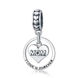 (image for) Pandora Style Silver Bangle Charm, Love Mom - SCC649