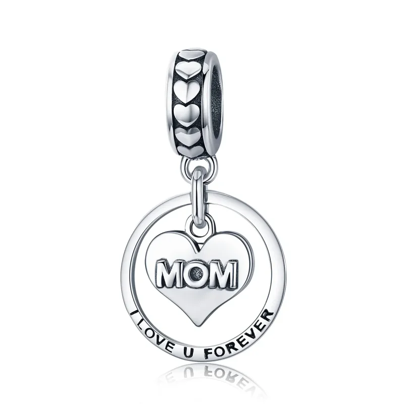 (image for) Pandora Style Silver Bangle Charm, Love Mom - SCC649 - Product Image