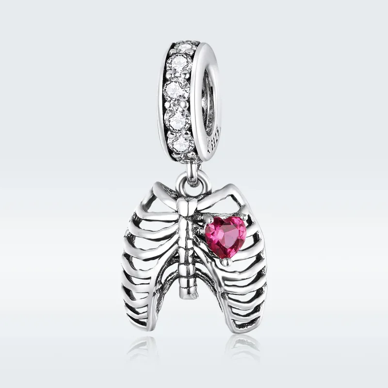 (image for) Pandora Style Silver Bangle Charm, Love Oath of Ribs - SCC1459 - View 5
