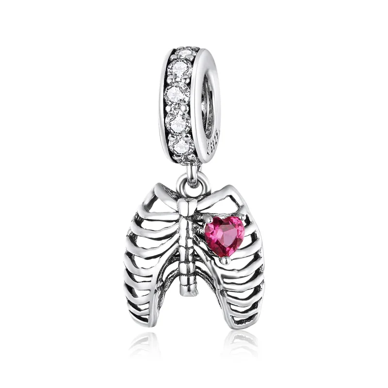 (image for) Pandora Style Silver Bangle Charm, Love Oath of Ribs - SCC1459 - Product Image