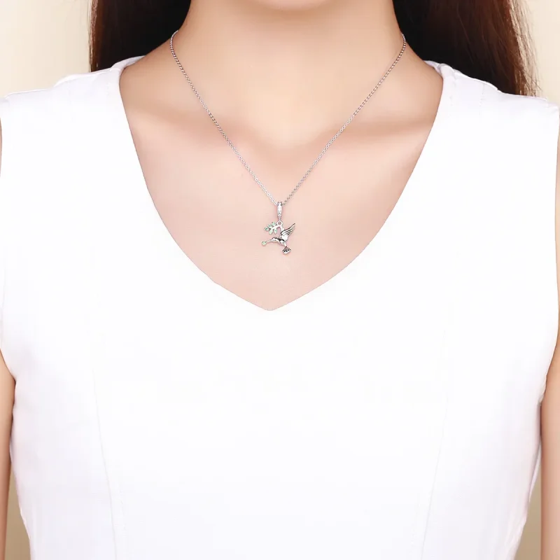 (image for) Pandora Style Silver Bangle Charm, Lovely Flying Birds - SCC982 - View 5