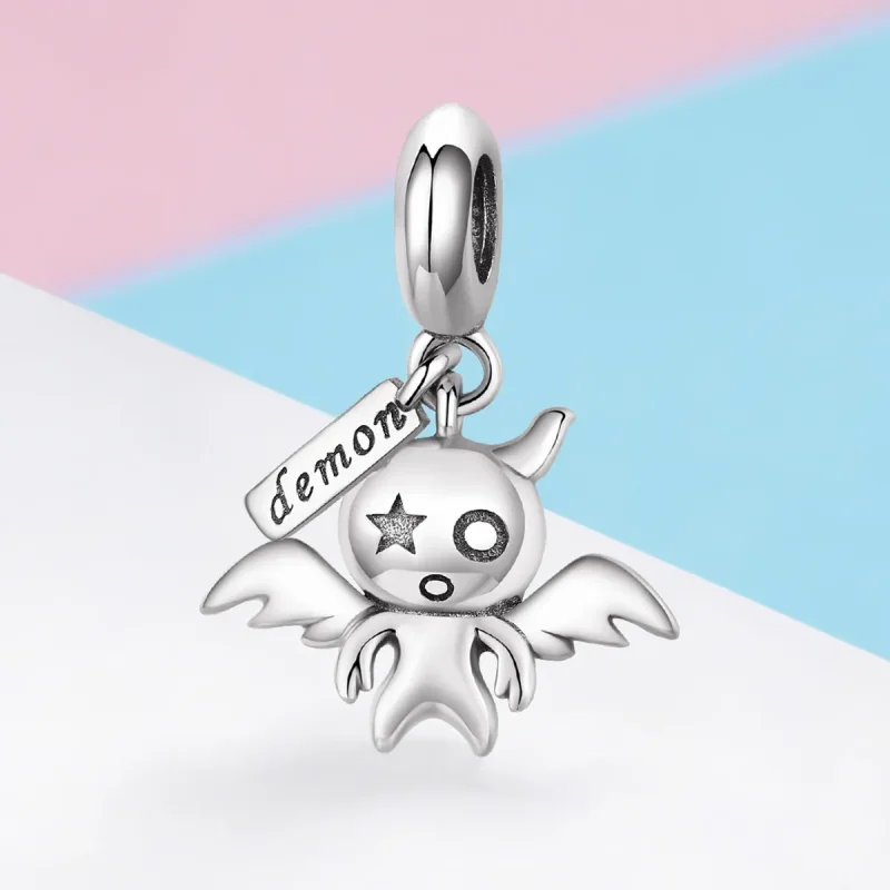 (image for) Pandora Style Silver Bangle Charm, Lovely Little Devil - SCC975 - View 2