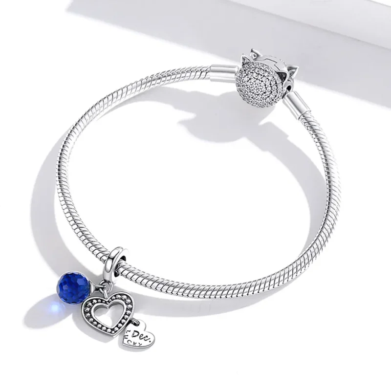 (image for) Pandora Style Silver Bangle Charm, Lucky December - SCC1721 - View 3