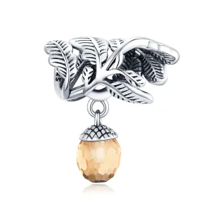 (image for) Pandora Style Silver Bangle Charm, Lucky Pine Cone - BSC336