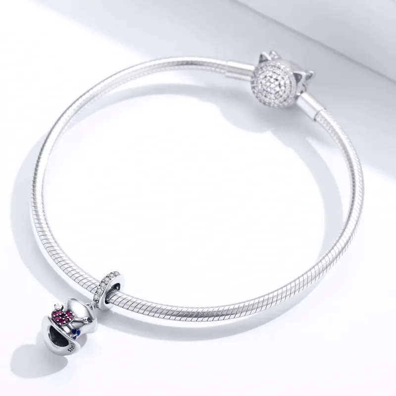 (image for) Pandora Style Silver Bangle Charm, Magic Hat - SCC1441 - View 3