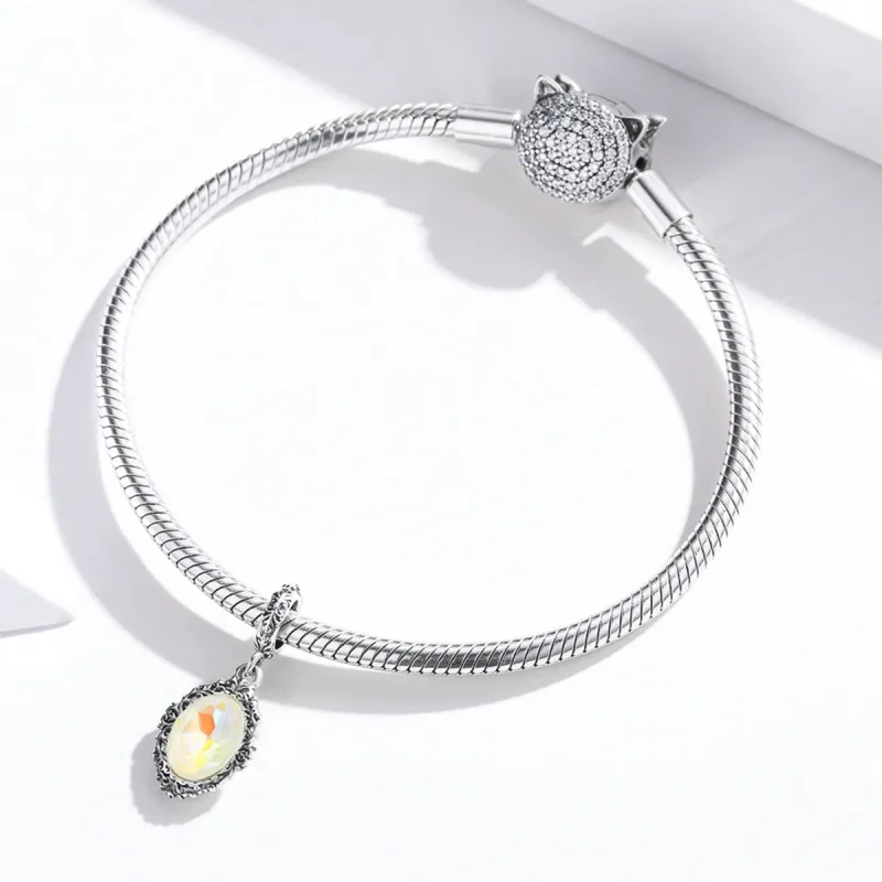 (image for) Pandora Style Silver Bangle Charm, Magic Mirror - SCC1815 - View 3