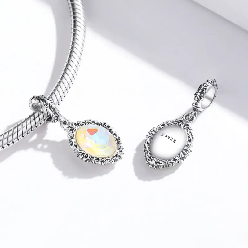 (image for) Pandora Style Silver Bangle Charm, Magic Mirror - SCC1815 - View 4