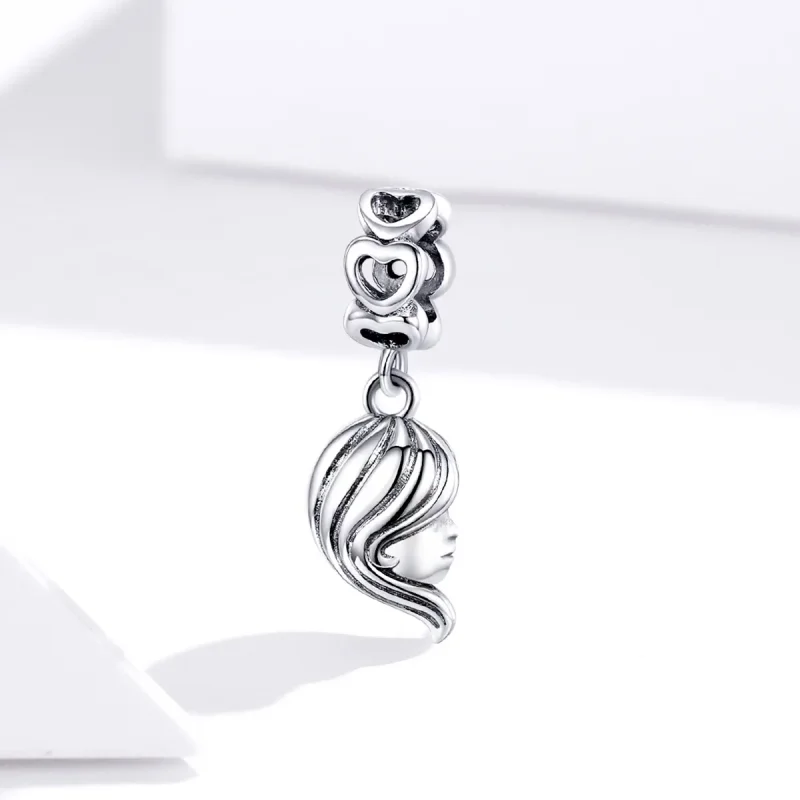 (image for) Pandora Style Silver Bangle Charm, Mother and Daughter - BSC275 - View 2
