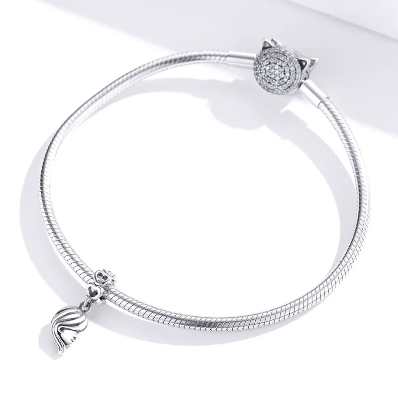 (image for) Pandora Style Silver Bangle Charm, Mother and Daughter - BSC275 - View 3
