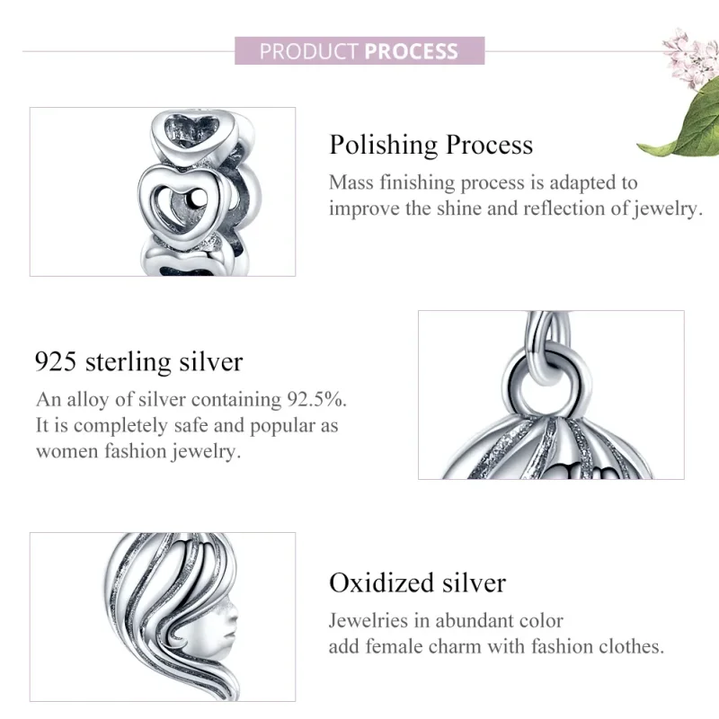 (image for) Pandora Style Silver Bangle Charm, Mother and Daughter - BSC275 - View 8