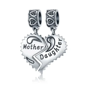 (image for) Pandora Style Silver Bangle Charm, Mother and Daughter - SCC427