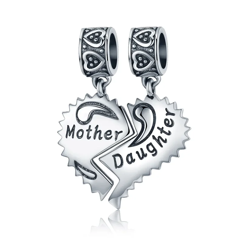 (image for) Pandora Style Silver Bangle Charm, Mother and Daughter - SCC427 - Product Image