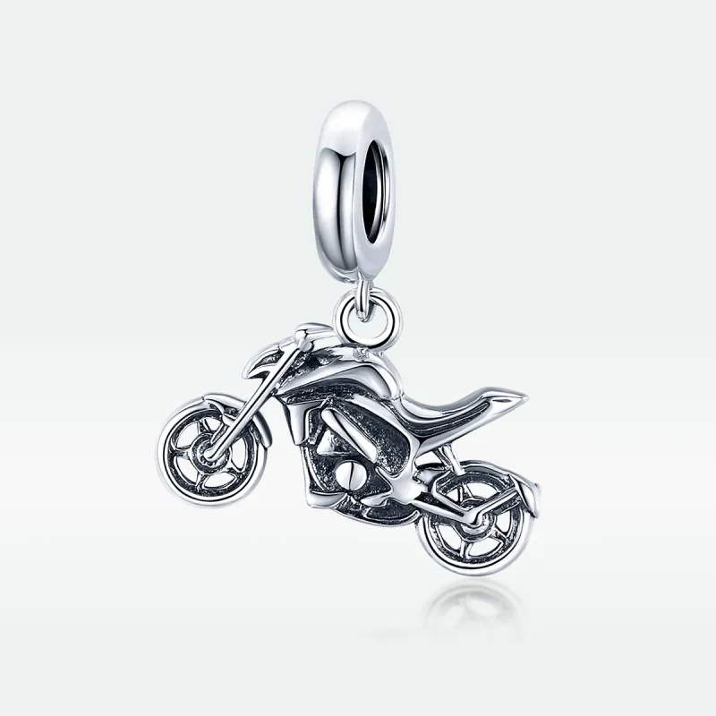 (image for) Pandora Style Silver Bangle Charm, Motorcycle - SCC1712 - View 5