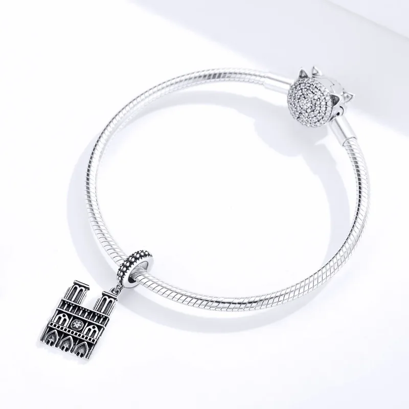 (image for) Pandora Style Silver Bangle Charm, Motre Dame De Paris - SCC1328 - View 3