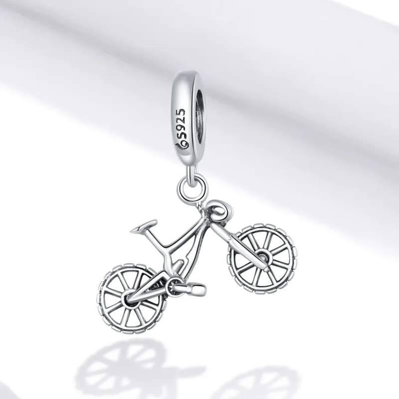 (image for) Pandora Style Silver Bangle Charm, Mountain Bike - BSC384 - View 2