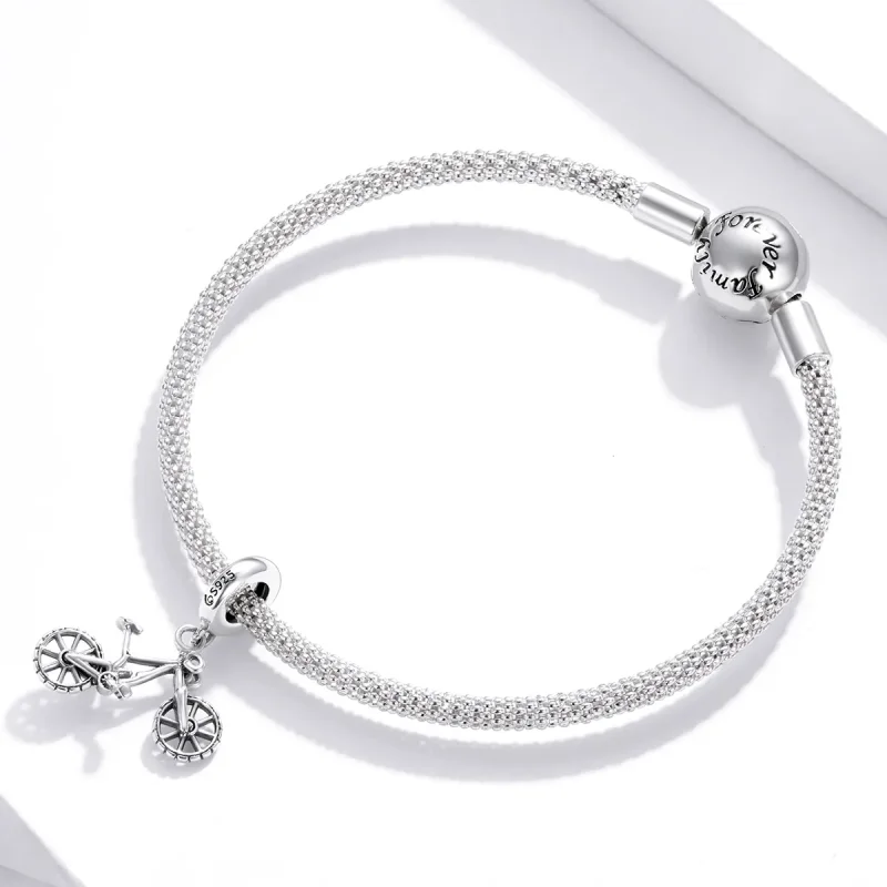 (image for) Pandora Style Silver Bangle Charm, Mountain Bike - BSC384 - View 3