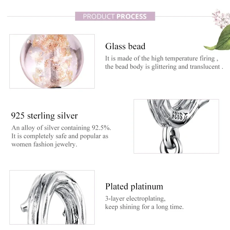 (image for) Pandora Style Silver Bangle Charm, Murano - SCC1496 - View 8