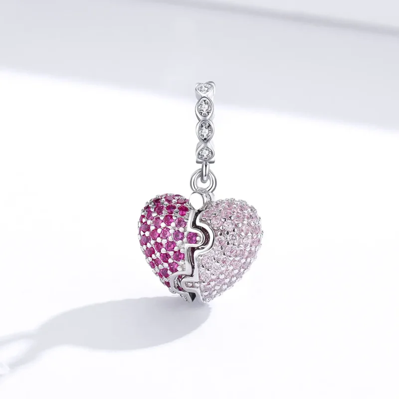 (image for) Pandora Style Silver Bangle Charm, Only You - BSC282 - View 3