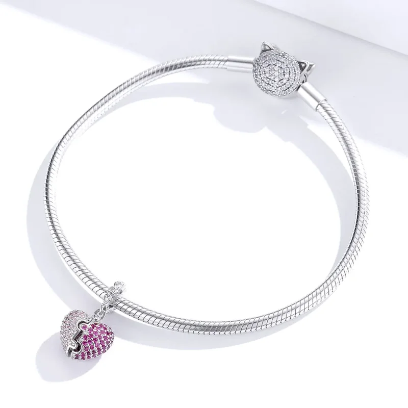 (image for) Pandora Style Silver Bangle Charm, Only You - BSC282 - View 4