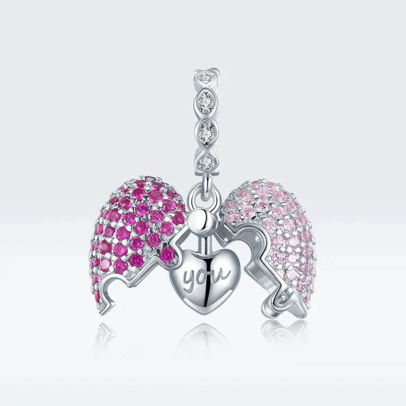 (image for) Pandora Style Silver Bangle Charm, Only You - BSC282 - View 5