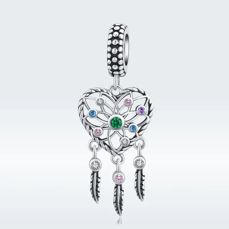 (image for) Pandora Style Silver Bangle Charm, Openwork Family Tree Heart - SCC1445 - View 5