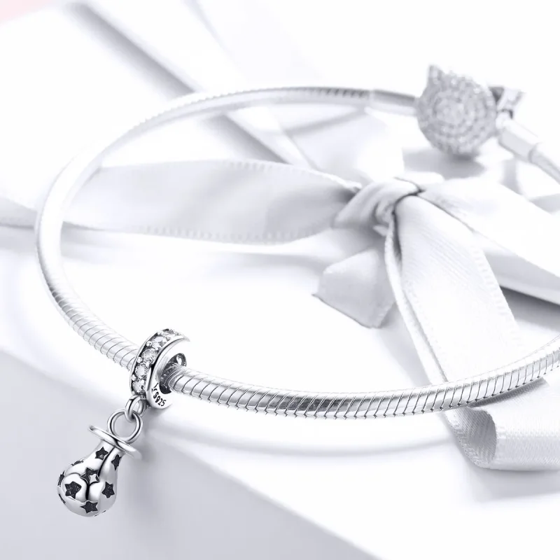 (image for) Pandora Style Silver Bangle Charm, Pacifier - SCC891 - View 4