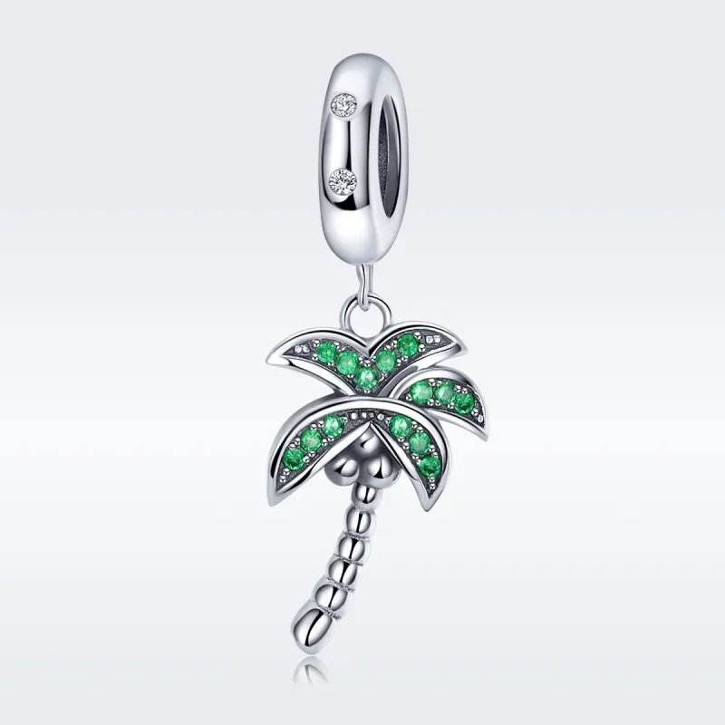 (image for) Pandora Style Silver Bangle Charm, Palm Tree - SCC697 - View 3
