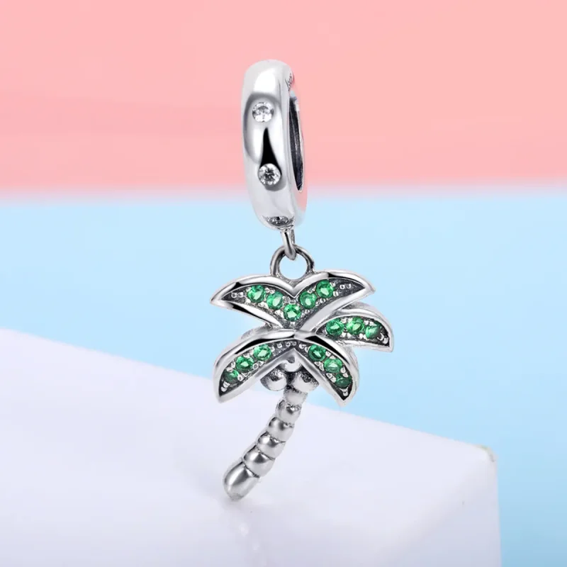(image for) Pandora Style Silver Bangle Charm, Palm Tree - SCC697 - View 4