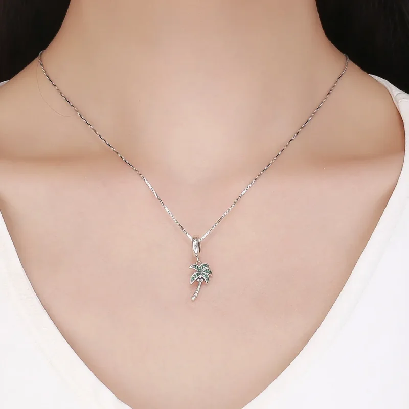 (image for) Pandora Style Silver Bangle Charm, Palm Tree - SCC697 - View 5