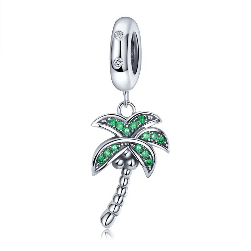 (image for) Pandora Style Silver Bangle Charm, Palm Tree - SCC697 - Product Image