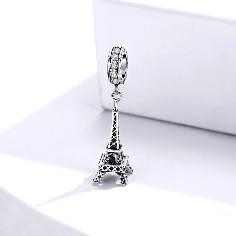 (image for) Pandora Style Silver Bangle Charm, Paris Eiffel Tower - BSC154 - View 2