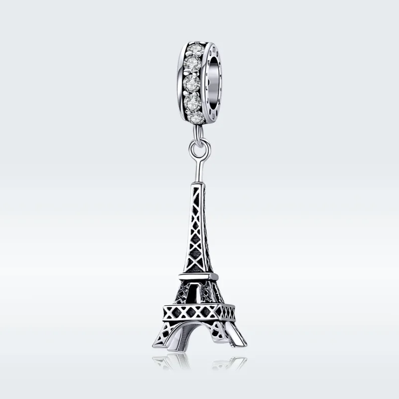 (image for) Pandora Style Silver Bangle Charm, Paris Eiffel Tower - BSC154 - View 5