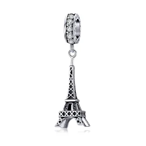 (image for) Pandora Style Silver Bangle Charm, Paris Eiffel Tower - BSC154