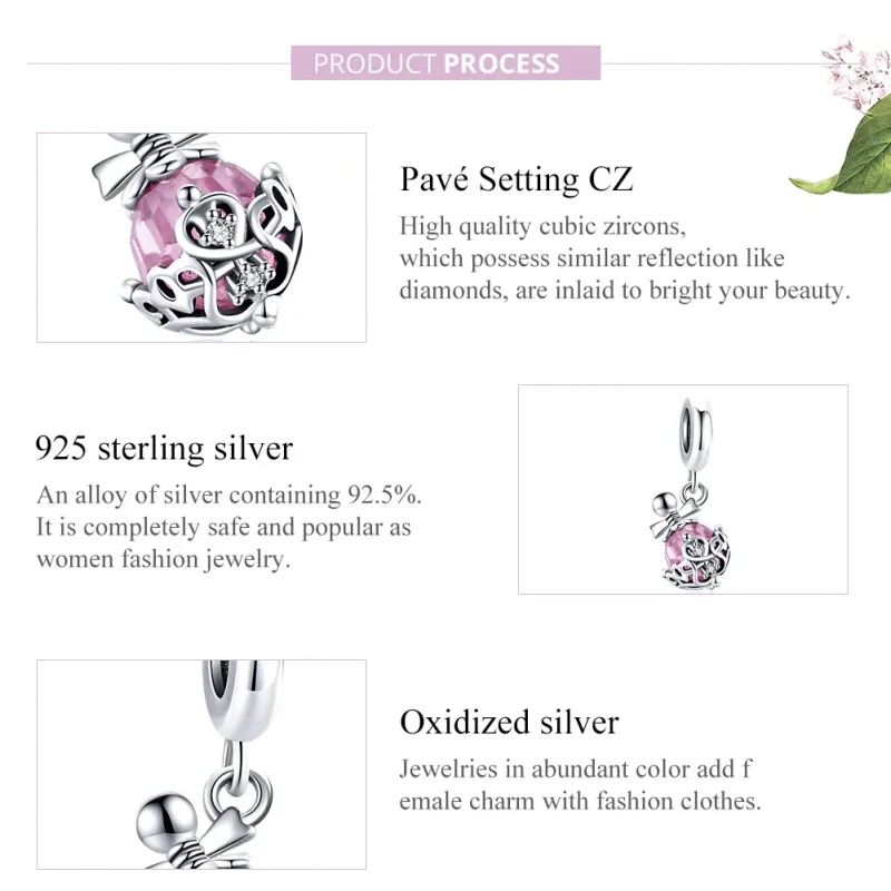 (image for) Pandora Style Silver Bangle Charm, Perfume Bottle - SCC1734 - View 8