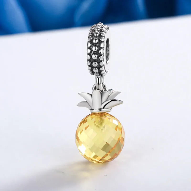 (image for) Pandora Style Silver Bangle Charm, Pineapple - SCC150 - View 4