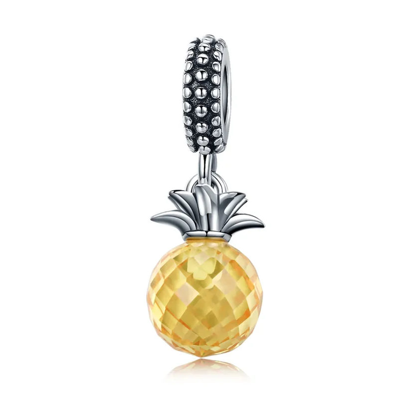 (image for) Pandora Style Silver Bangle Charm, Pineapple - SCC150 - Product Image