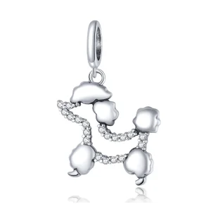 (image for) Pandora Style Silver Bangle Charm, Poodle Silhouette - SCC1681